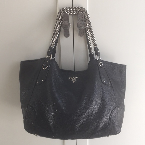 Prada Handbags - Authentic Prada Cervo Lux Nero Deerskin purse